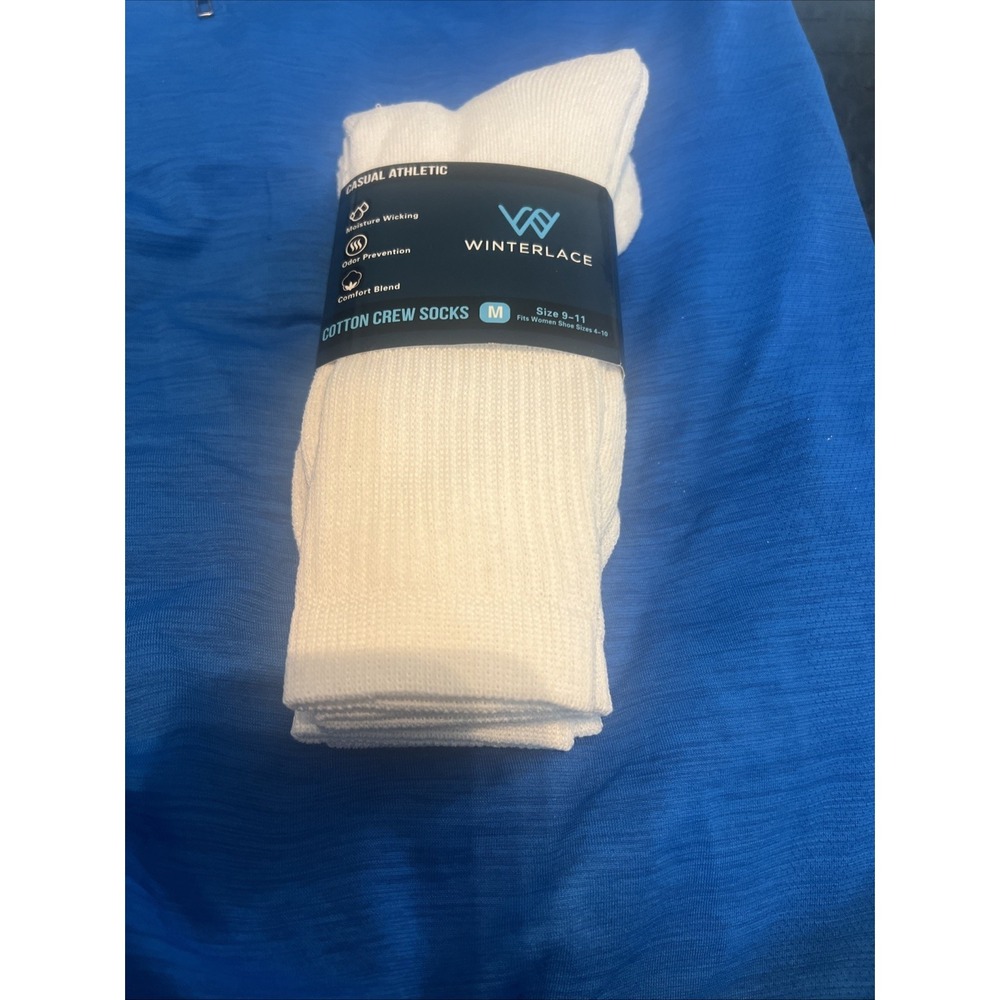 Winterlace 3 Pairs  Womens Soft Crew Socks White Size 9-11 NWT